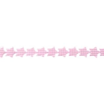 Sternenborte kariert 20mm breit Weiß/Rosa